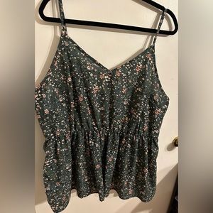 Ditsy Floral Peplum Hem Cami Blouse